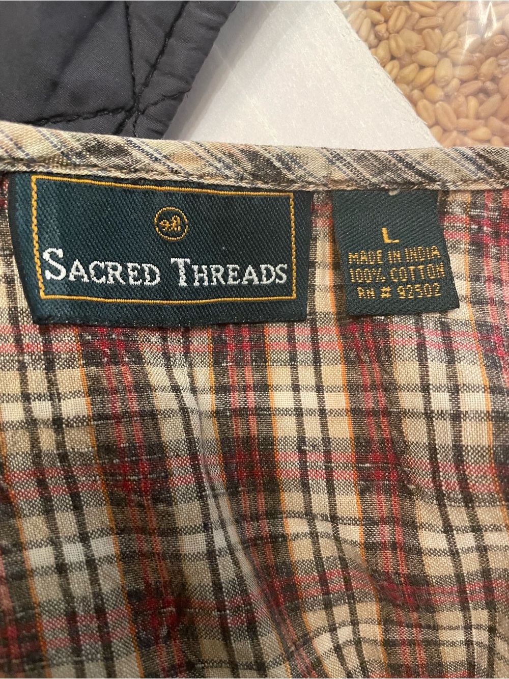 Vintage Sacred Threads Patchwork Maxi Dress in Olive, Brown and Red - Picture 3 of 3